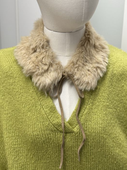 Kolnierzyk futerkowy bezowy futrzany ozdobny na jesien zime do swetra