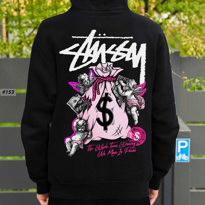 Биг Лого Принт | Черная Кофта Stussy | Худі Стусси Hippo Чорне