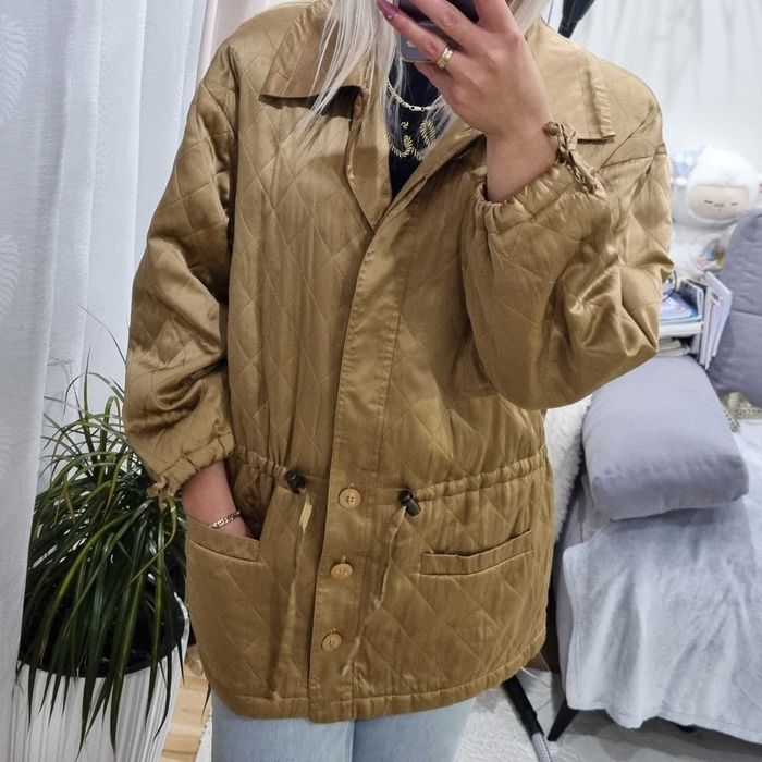 Jedwabna przejściowa damska kurtka EL-LA Design styl Anorak rozm.S-M