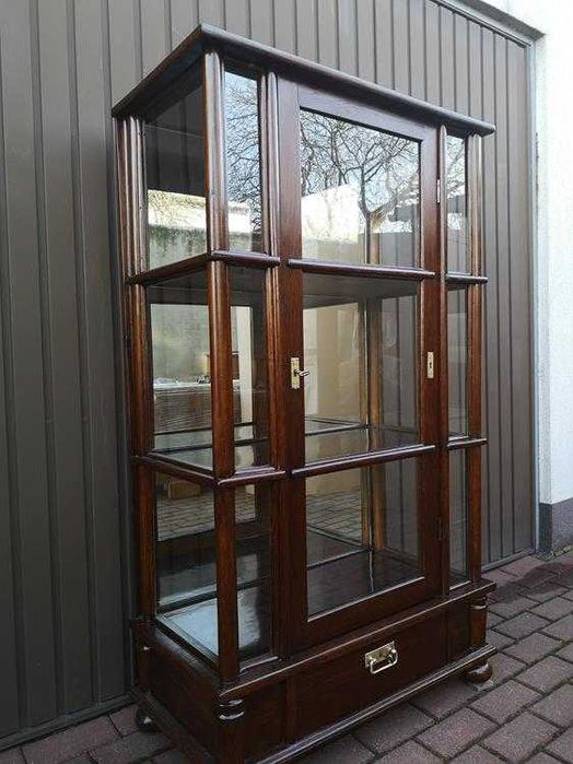 Witryna Serwantka Dębowa Unikat Politura Stara Antyk Po Renowacji