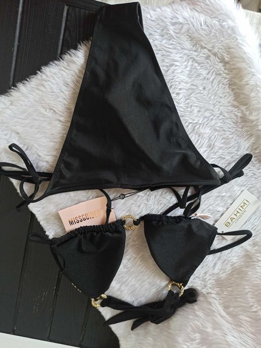 Чорний роздільний купальник розпаровка розмір М Missguided