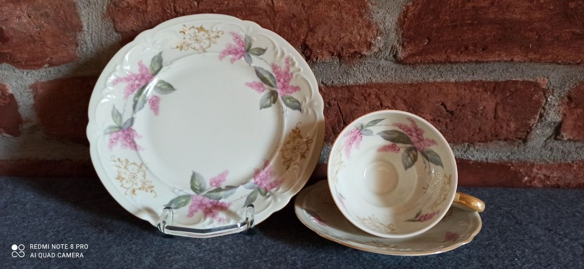 R.  Porcelana Carl Tielsch ALTWASSER TRIO Porcelana Śląska Stary Zdrój