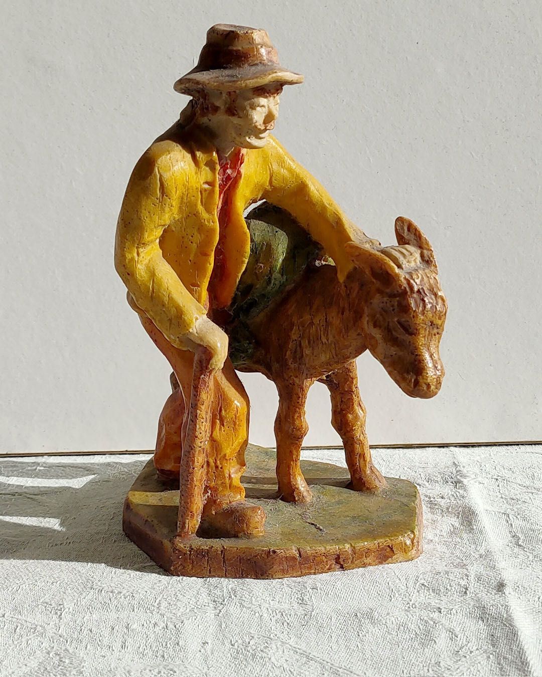 Bibelot decoração Camponês Moleiro e Burro