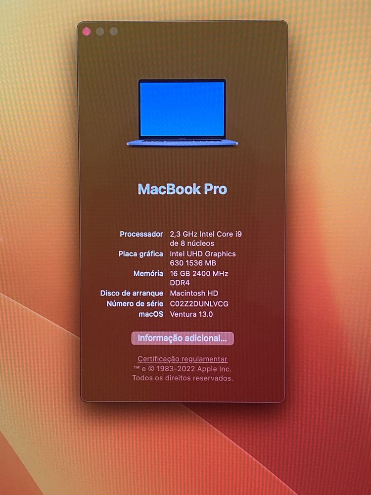 Macbook Pro 15.6" i9 Impecavel