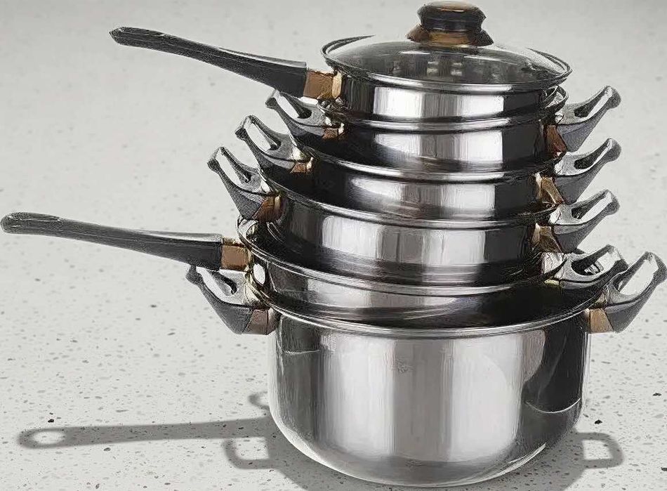 Набір каструль з нержавіючої сталі / набор кастрюль - 12 предметів