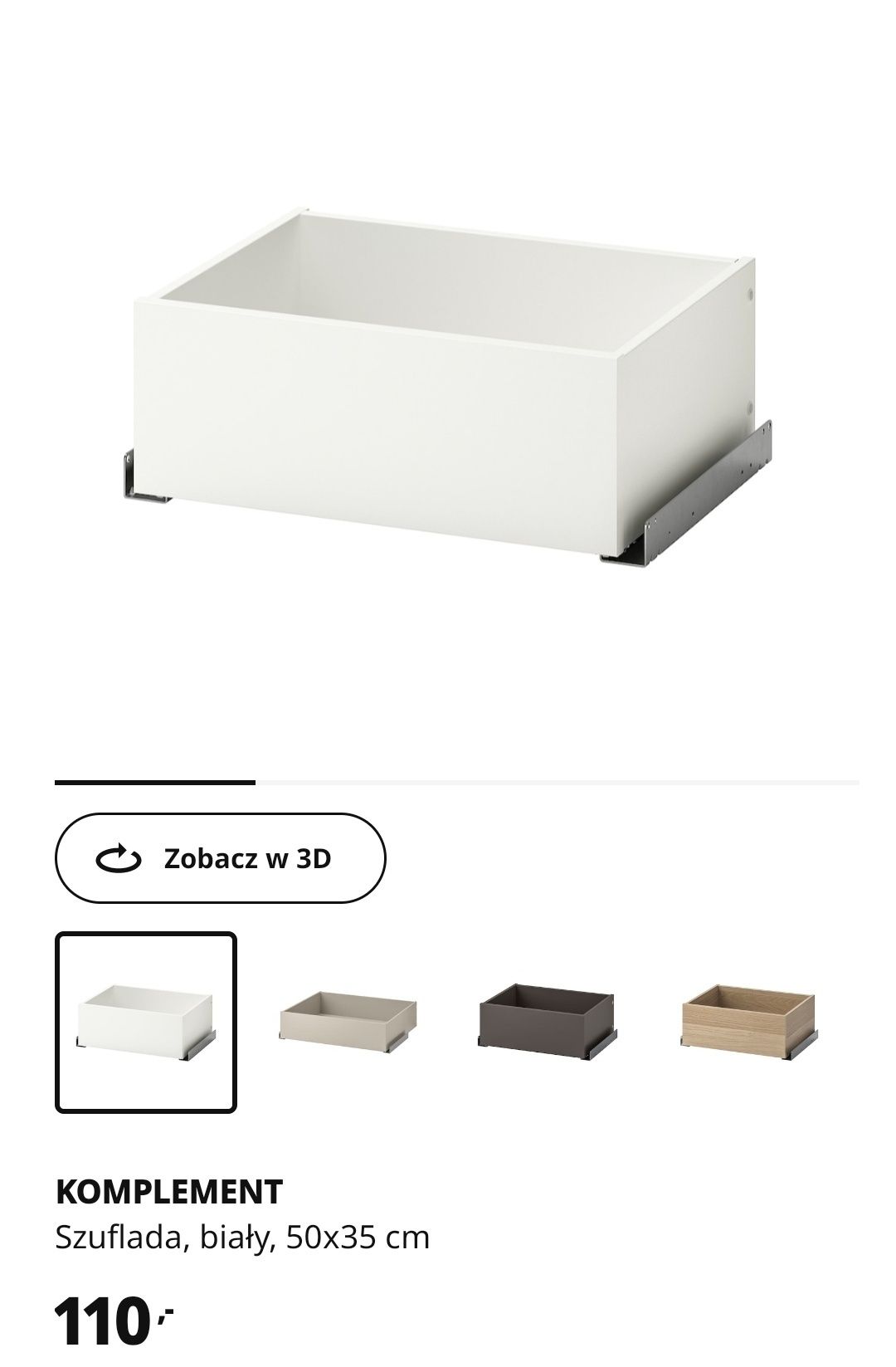 NOWA szuflada do szafy Ikea Pax - wymiary 50x35
Nu