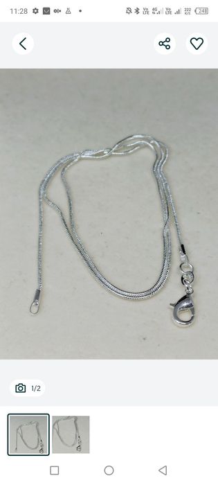 2x srebrny 925 łańcuszek żyłka żmijka 45 i 50 cm