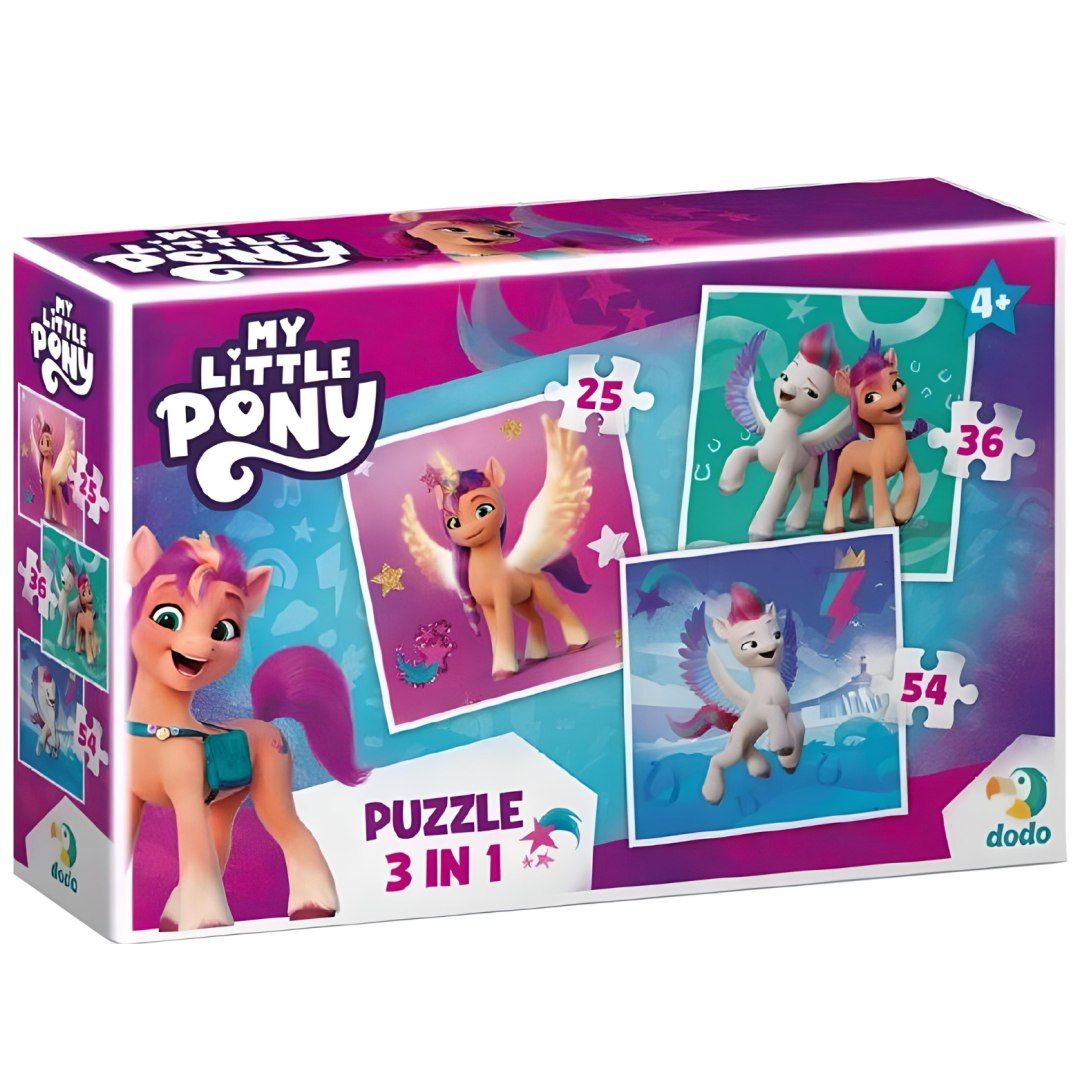 Puzzle 3w1 my little pony 3 układanki w jednym kolorowe układanki