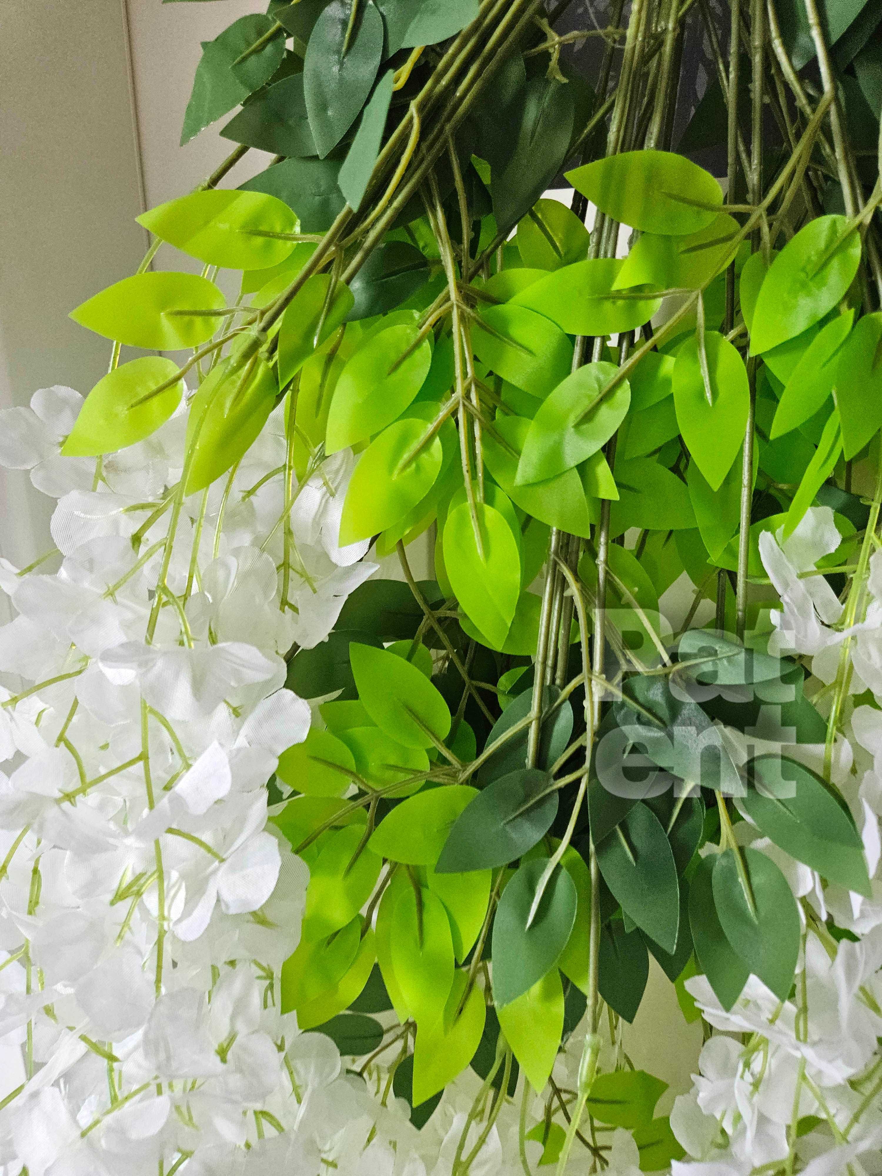 Wisteria biała jasna glicynia sztuczna girlanda dekoracja 12 sztuk