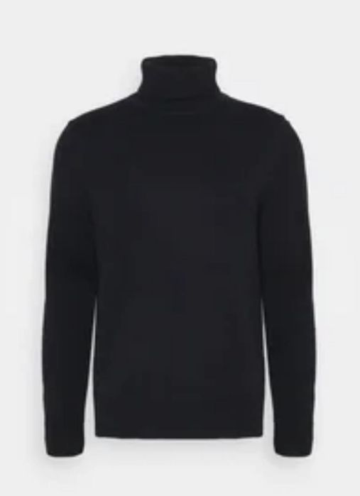 ARKET -65 % sweter/golf wełna, granatowy L