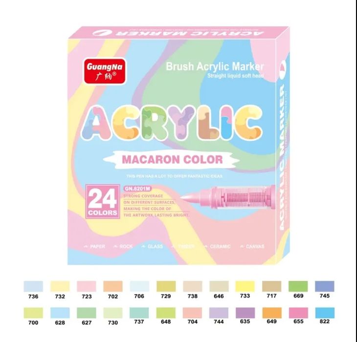 Акрилові маркери GuangNa Macaron Colour 24 шт