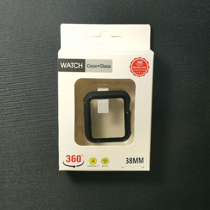 Proteção 360° com película de vidro para Apple watch 38, 40,42,44,45mm