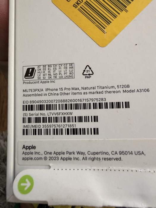 Iphone 15 Pro Max 512GB, Tytan Naturalny, idealny stan