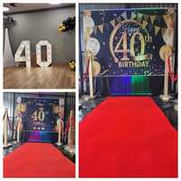 Napis cyfry led 40 czterdziestka ścianka VIP urodziny rocznic