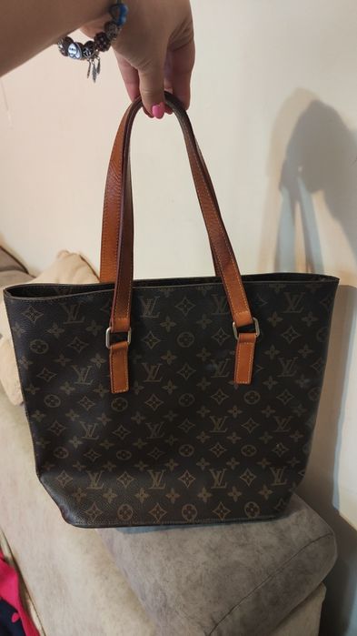 Duża torba LV ze skórzanymi rączkami shopper LV