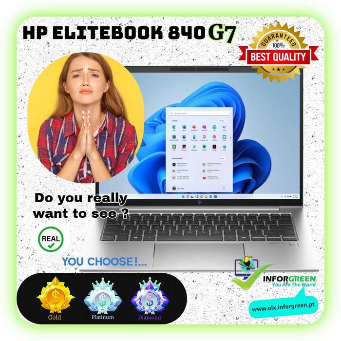 HP 840 G7, i5-10ª - 32GB W11 - Qualidade PLATINA > DIAMANTE