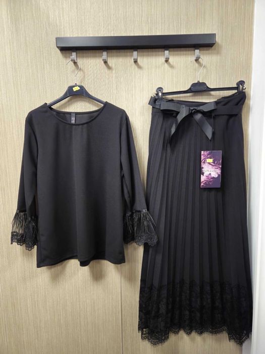 Garsonka komplet spódnica r. L/XL czarny Lux Luna Italy !!!