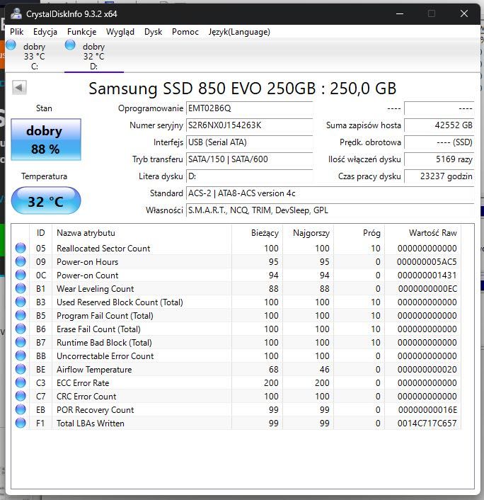 Samsung SSD 850 EVO 250GB