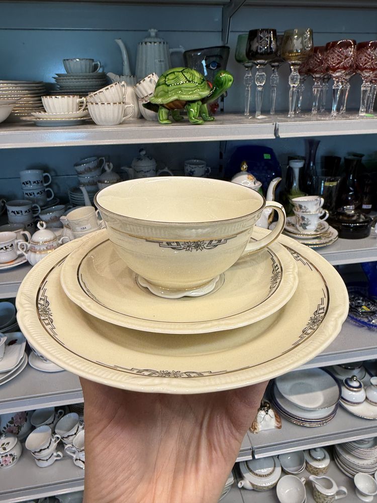 Serwis porcelanowy 50 Jahre herbata trio cukiernica mlecznik 896