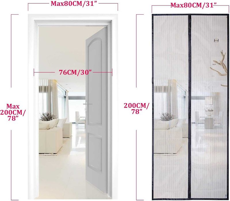 Nowa magnetyczna moskitiera / osłona / siatka / 70x200CM !7574!