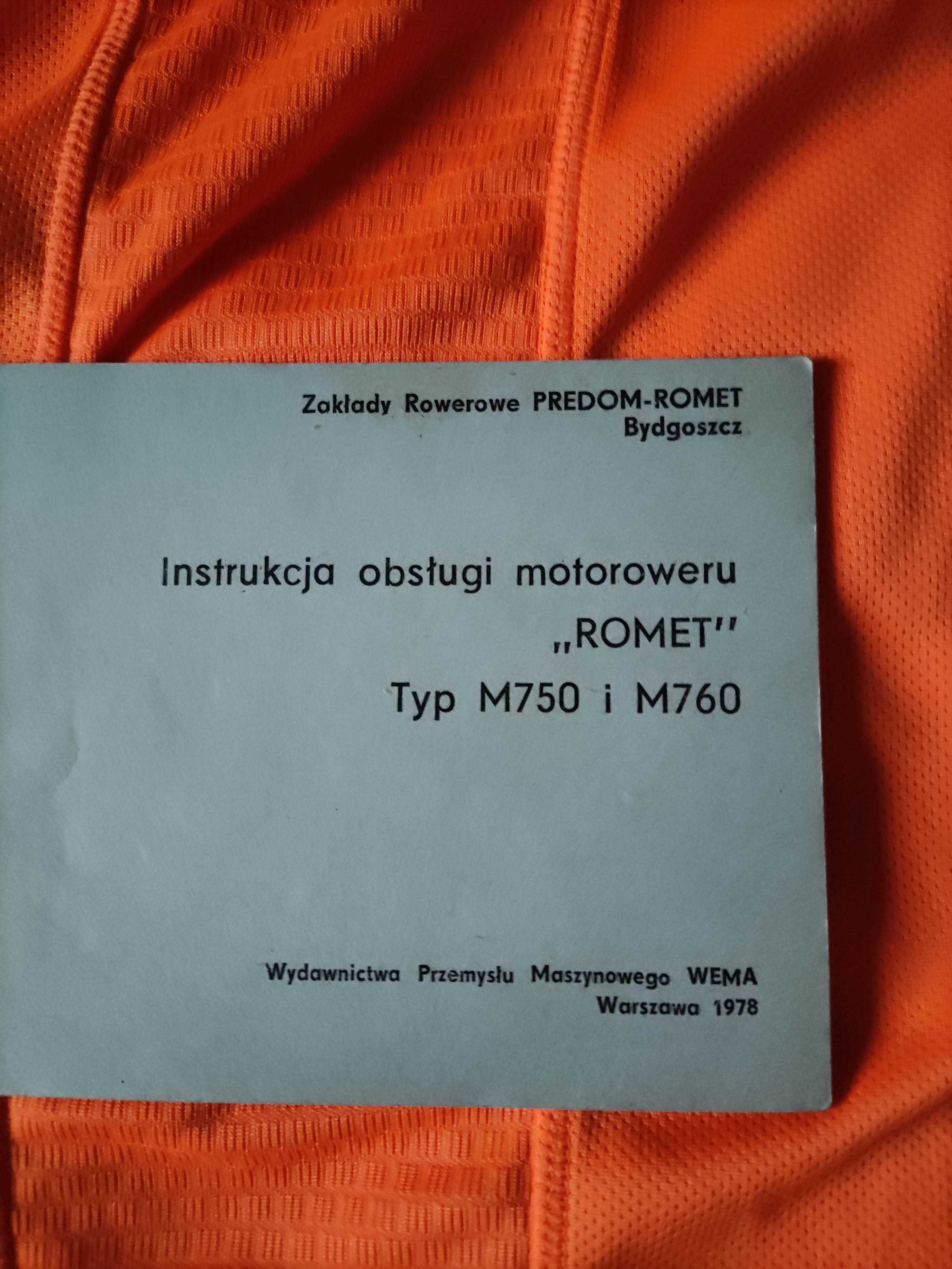 Instrukcja obsługi motoroweru Romet Typ M750, M760