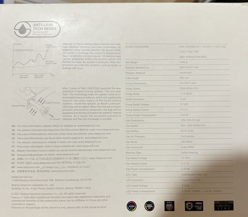 СВО/СЖО система водяного охолодження Deepcool CASTLE 240 RGB V2