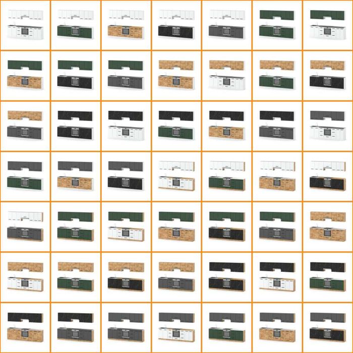 Meble Kuchenne Nowoczesna Roma 2.8m Kuchnia Modułowa Zestaw Z Blatem