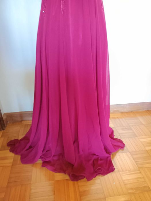 Vestido de cerimónia cor Bordeaux tamanho S