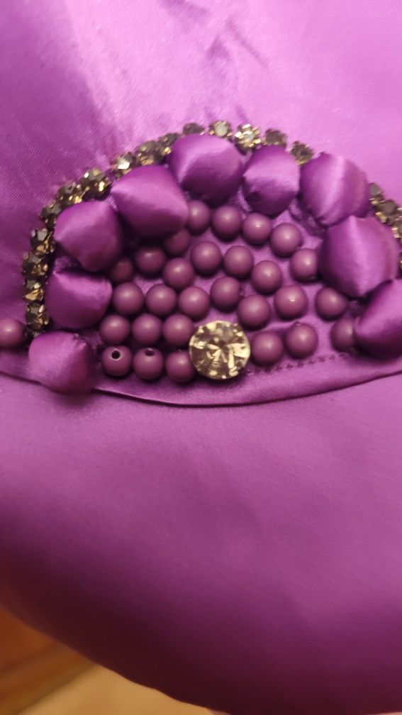 Плаття нове атлас фіолетове на зріст 136см