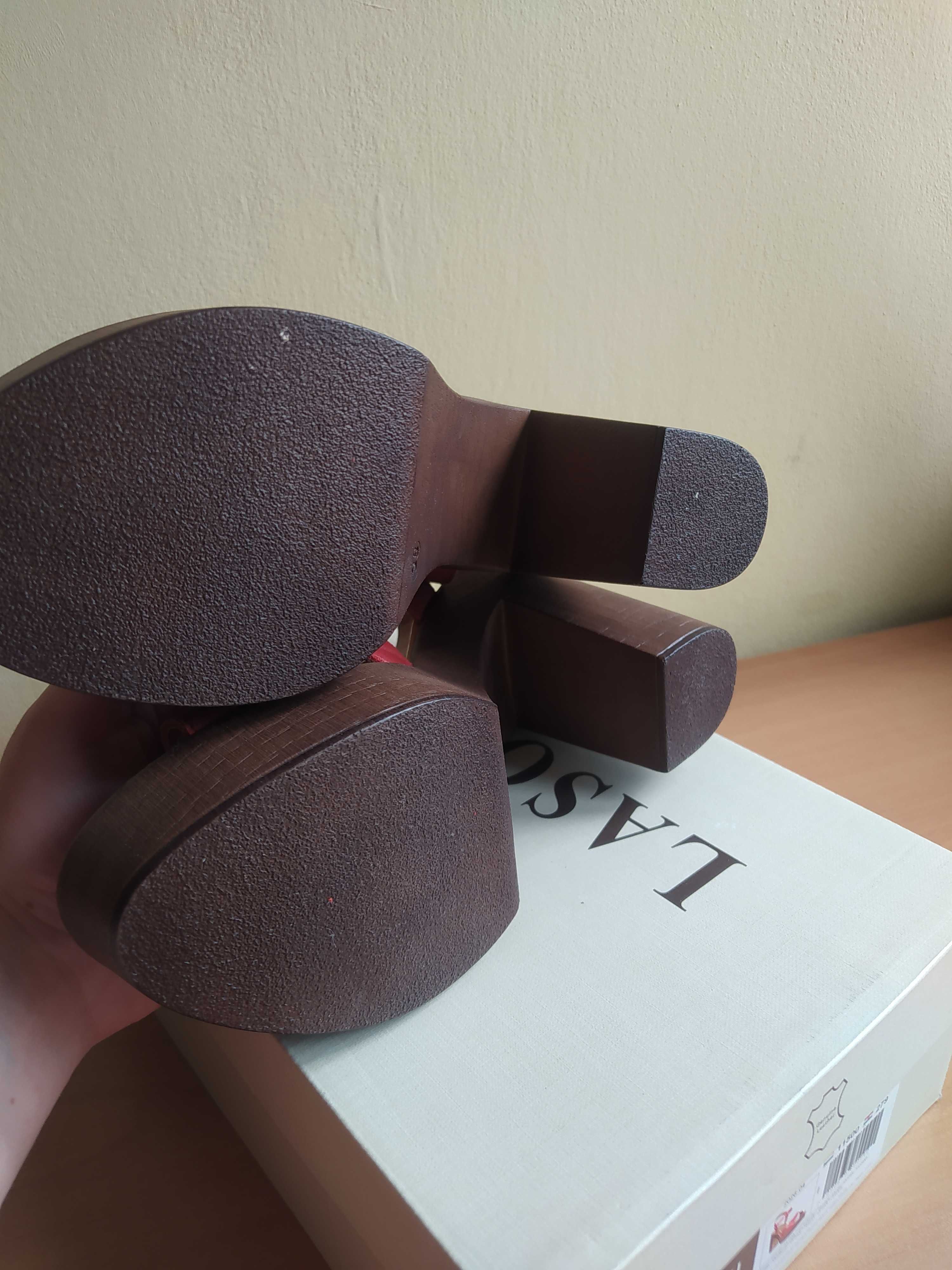 Buty wysoki obcas platforma skóra naturalna Lasocki rozmiar 38