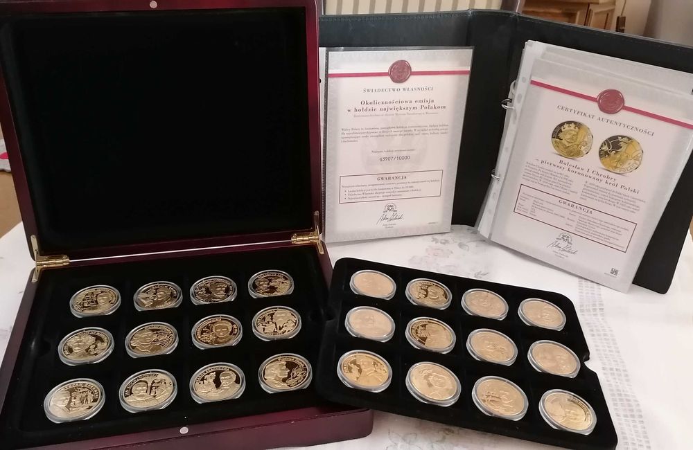 Zbiór 24 monet z kolekcji '' WIELCY POLACY "