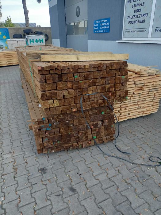 Łata drewniana na dach 6x4, 4m długa IMPREGNOWANA transport