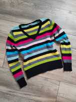 Sweter w paski Atmosphere 38 40 Lambswool Vintage y2k Pasiak
