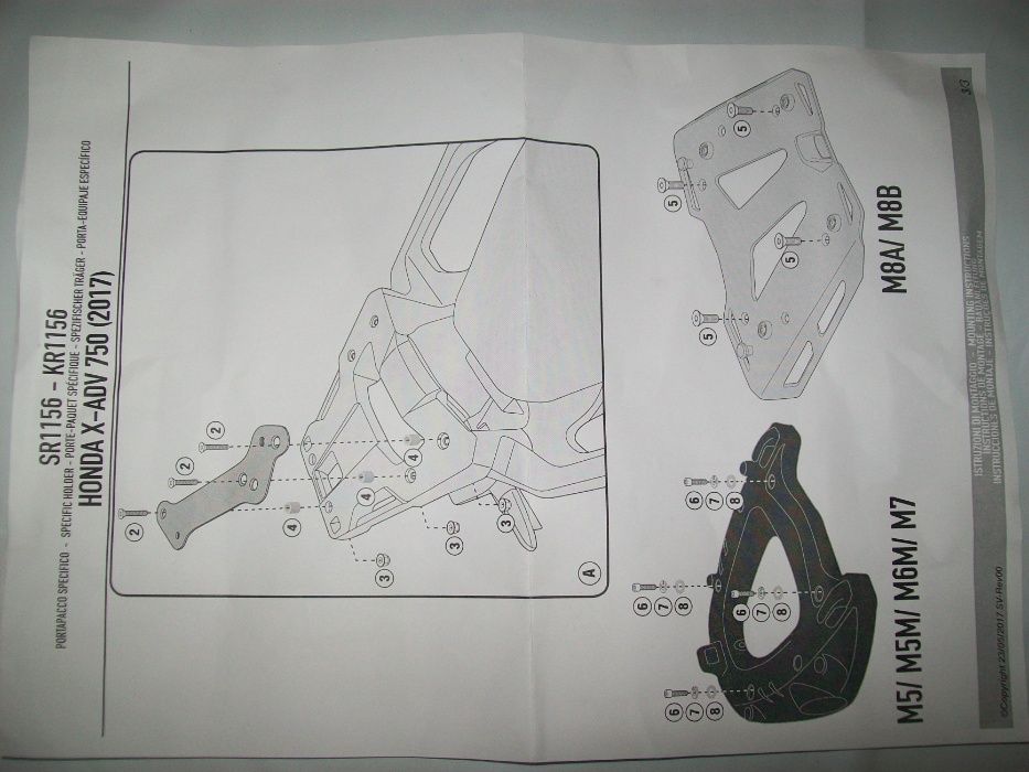 SR1156 GIVI stelaż centralny Honda X-ADV 750 (17 > 20)