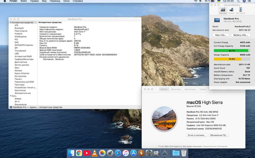 MacBook Pro 15 (A1286 mid 2012) Core i7 4 Ядра