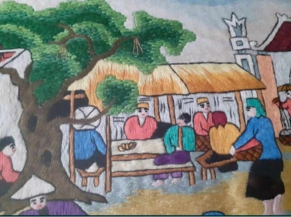 Haft płaski - obraz haftowany