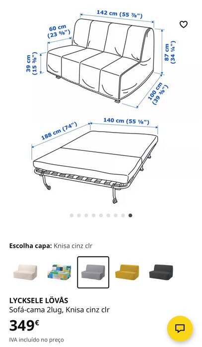 Sofa cama em muito bom estado