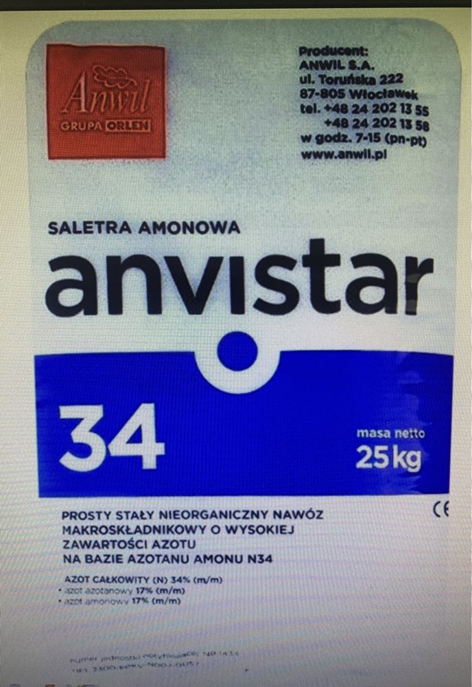 Nawóz do trawy Saletra Amonowa 25kg