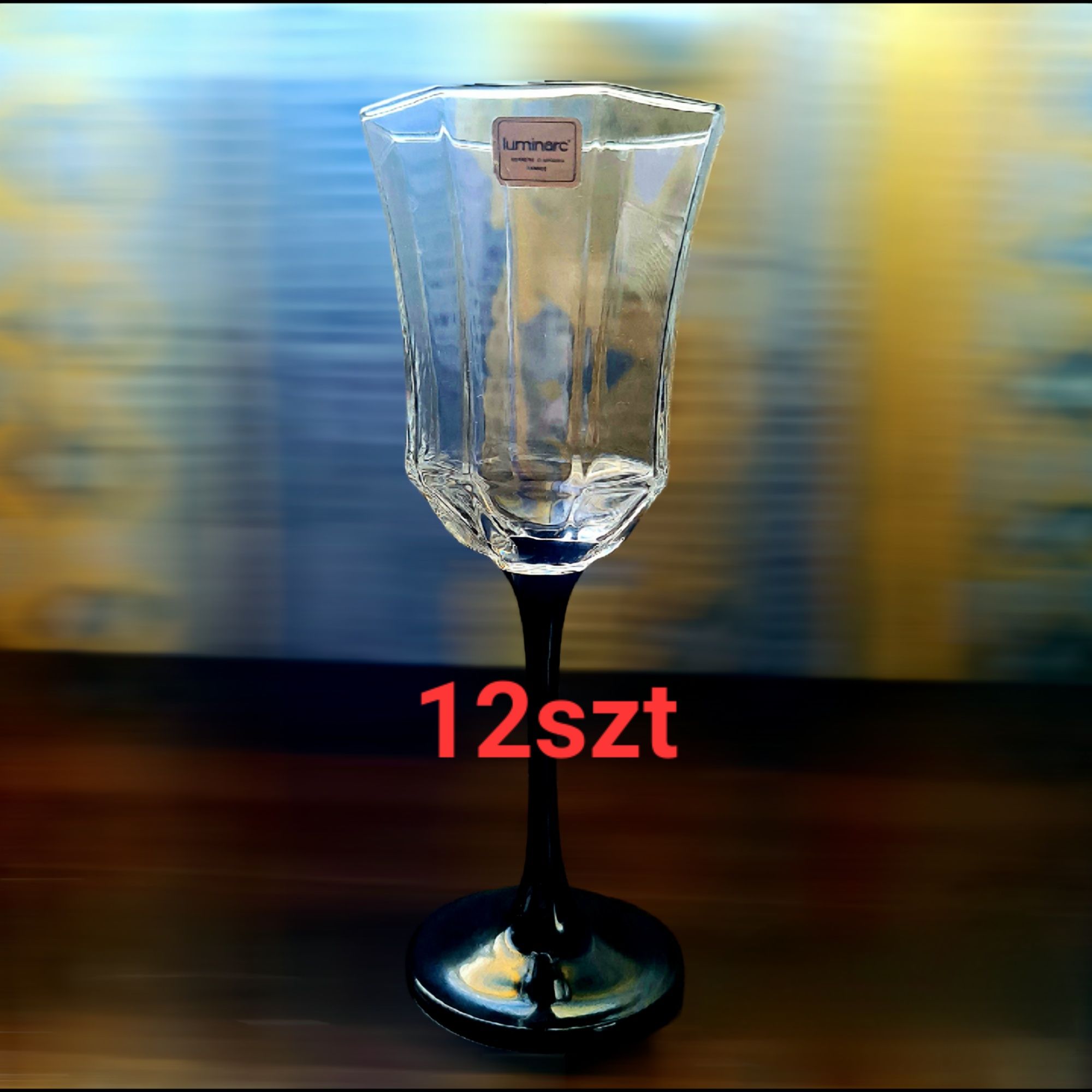 12szt Szkło UV kielichy na wino szampana francuskie Luminarc