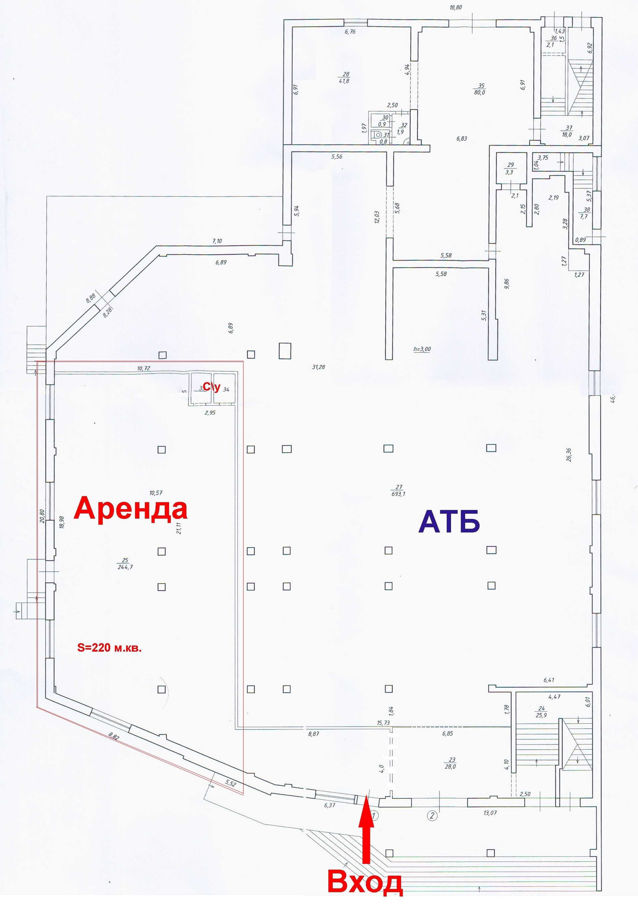 Оренда торгового приміщення, Лушпи, 46, 220 м2