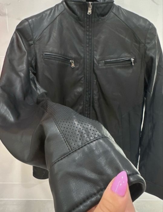 Kurtka męska Michael Kors MK skórzana skóra ekoskóra motocyklówka