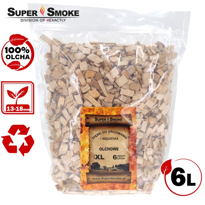 Zrębki Wędzarnicze Super Smoke OLCHA KL-13 (12-18mm) XL 6L Doypack