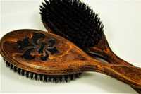 Szczotka do włosów 100% naturalna włosie Dzika Handmade rzeźbiona lili
