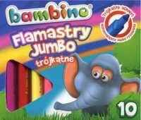 Flamastry trójkątne Jumbo 10 kolorów BAMBINO