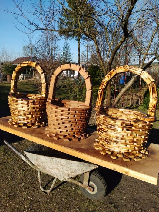 Donica doniczka drewniana kosz