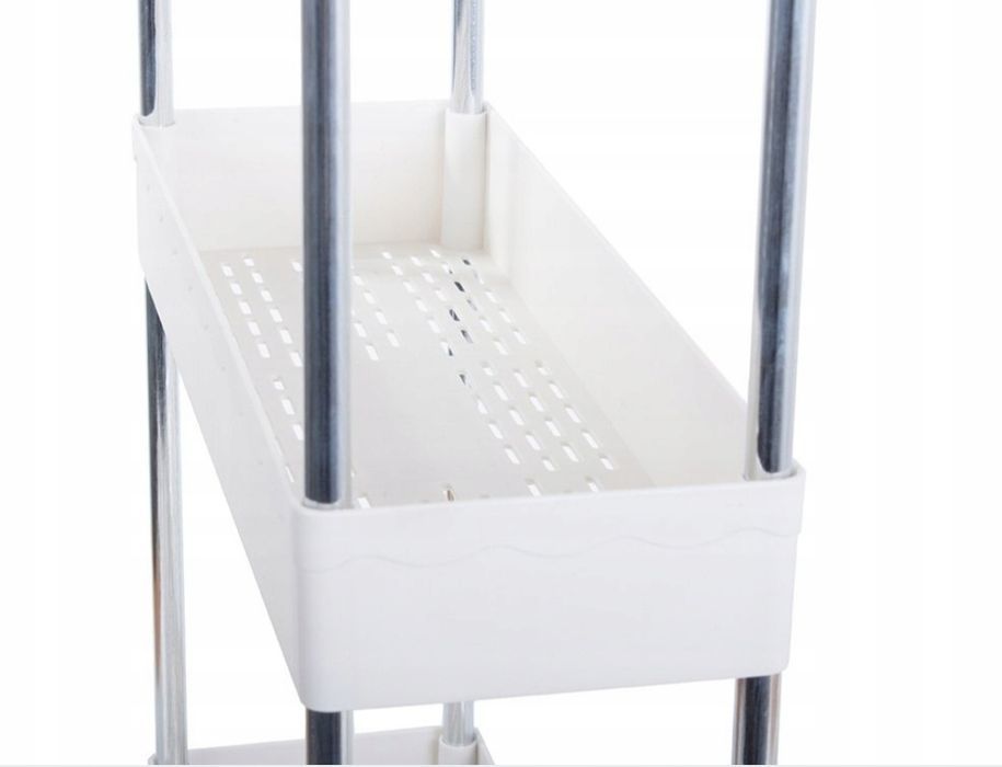 Nowa biała półka łazienkowa organizer na kółkach 4 poziomy