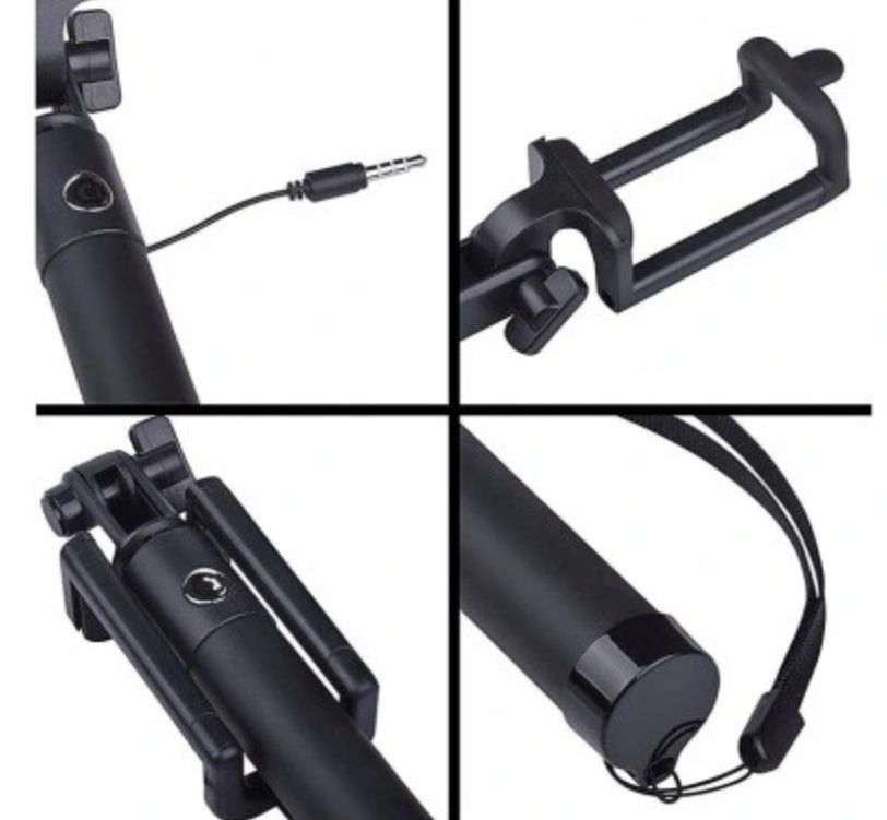 Uchwyt do selfie kijek monopod kabel 3,5mm nowy