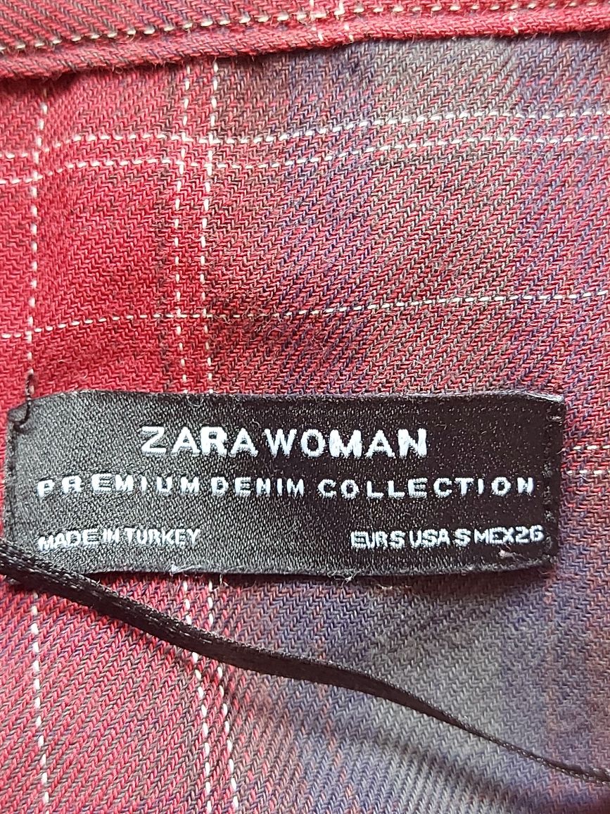 Koszula asymetryczna krata damska rozmiar S firma ZARA