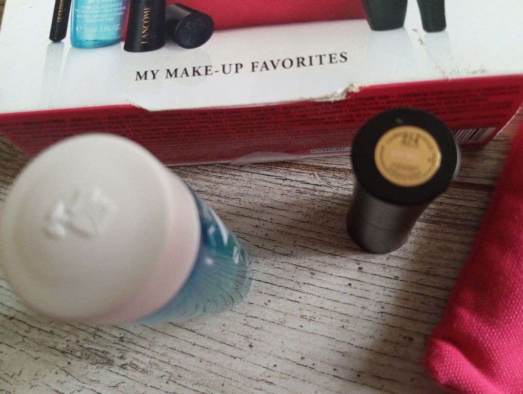 Lancome płyn do oczu bi facil plus pomadka i woreczek