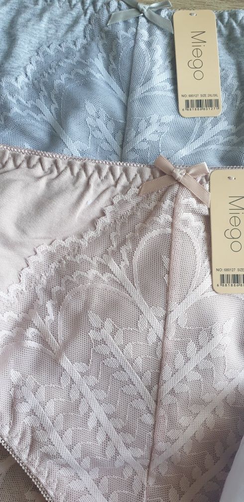 3×Damskie majtki figi z koronką 2/3 XL Miego